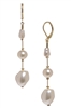 Illusion Pearl Long Earrings - Cream