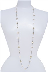 Illusion Long Pearl Necklace - Cream