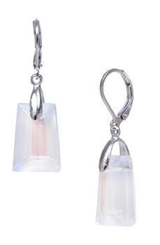 Large White Crystal Chandelier Drop Earrings