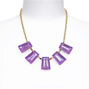 Purple Crystal Statement Necklace