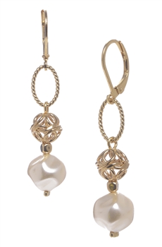 Lauren Pearl Drop Earring - Cream