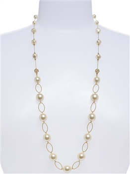 Lauren Pearl Necklace - Cream