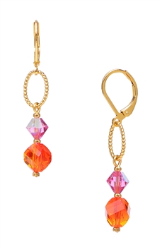 Melinda Drop Earring - Orange Pink