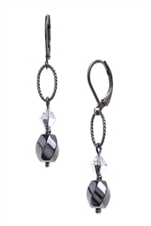 Melinda Drop Earring - Hematite