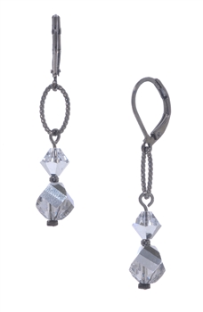 Melinda Drop Earring - Silver Crystal
