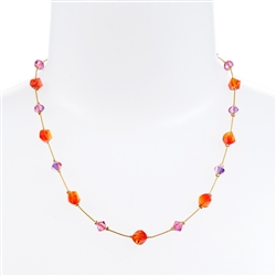 Melinda Necklace - Orange Pink