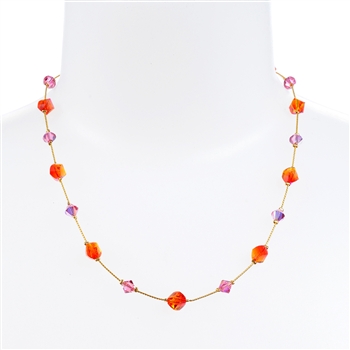 Melinda Necklace - Orange Pink