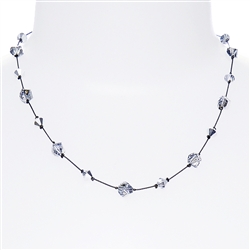 Melinda Necklace - Silver Crystal