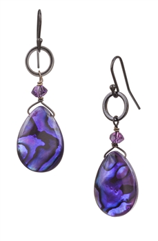Paxton Drop Earring - Purple Abalone