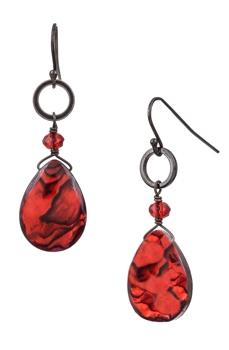 Paxton Drop Earring - Red Abalone