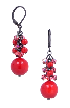 Ronnie Fabulous Long Earring - Coral