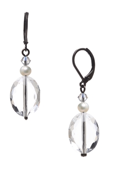 Ronnie Mae Drop Earrings - Crystal / Pearl