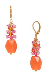 Ronnie Mae Long Earrings - Orange / Pink