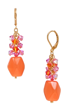 Ronnie Mae Long Earrings - Orange / Pink