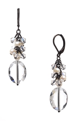 Ronnie Mae Long Earrings - Crystal / Pearl