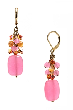 Ronnie Mae Long Earrings - Pink / Orange