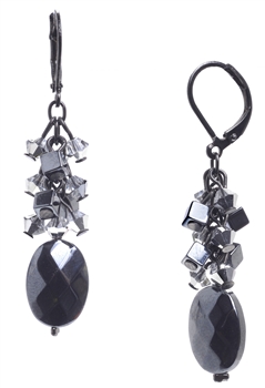 Ronnie Mae Long Earrings - Hematite