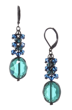 Ronnie Mae Long Earrings - Teal / Blue