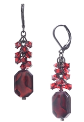 Ronnie Mae Long Earrings - Red Abalone