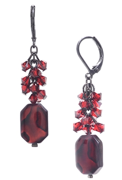 Ronnie Mae Long Earrings - Red Abalone