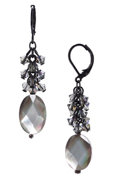 Ronnie Mae Long Earrings - Black Shell