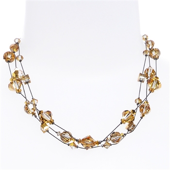 Ronnie Mae Necklace - Gold Crystal