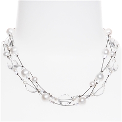 Ronnie Mae Necklace - Crystal / Pearl