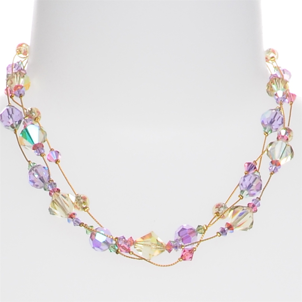 Multi crystal necklace on sale