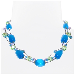 Ronnie Mae Necklace - Aqua Multi