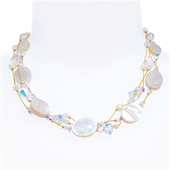 Ronnie Mae Necklace - White Mother of Pearl