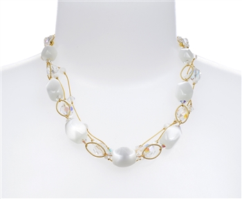Ronnie Ring Necklace -White