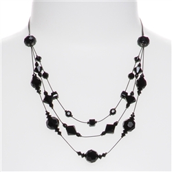 Ronnie Tier Necklace - Jet Black