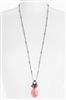 Zoie Long Pendant Necklace - Coral