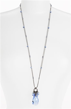 Zoie Long Pendant Necklace - Lt. Sapphire Swarovski Crystal