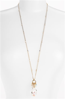 Zoie Long Pendant Necklace - Clear Swarovski Crystal